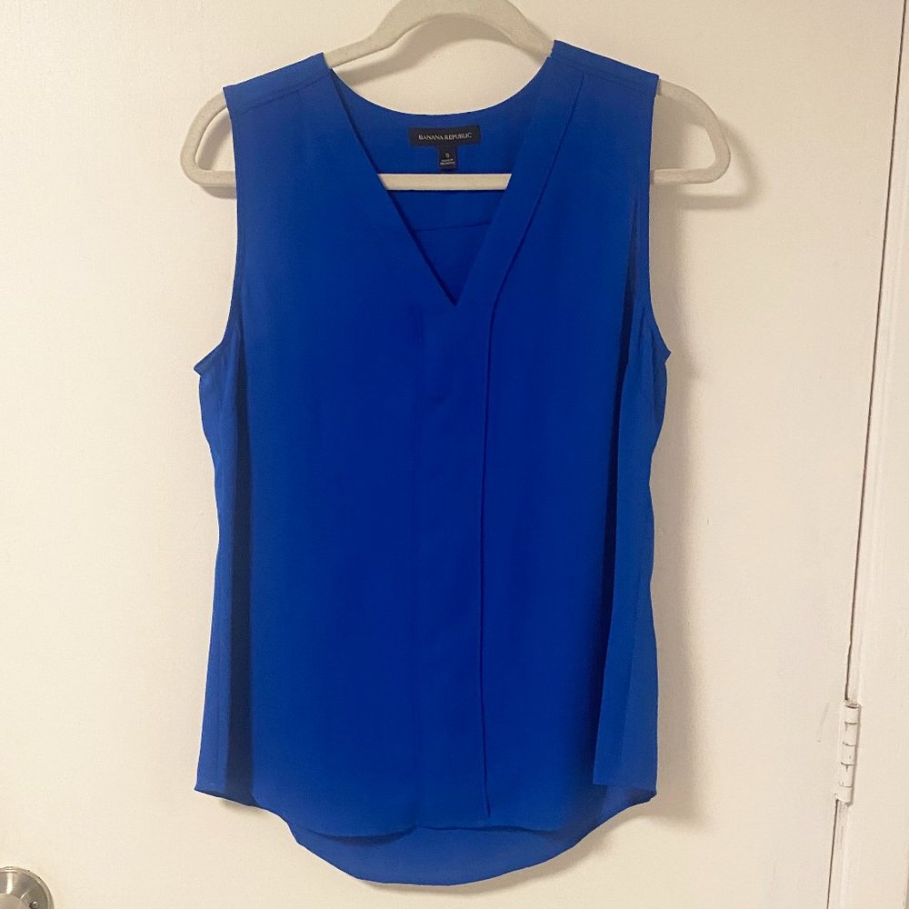 Banana Republic Royal Blue Sleeveless Blouse